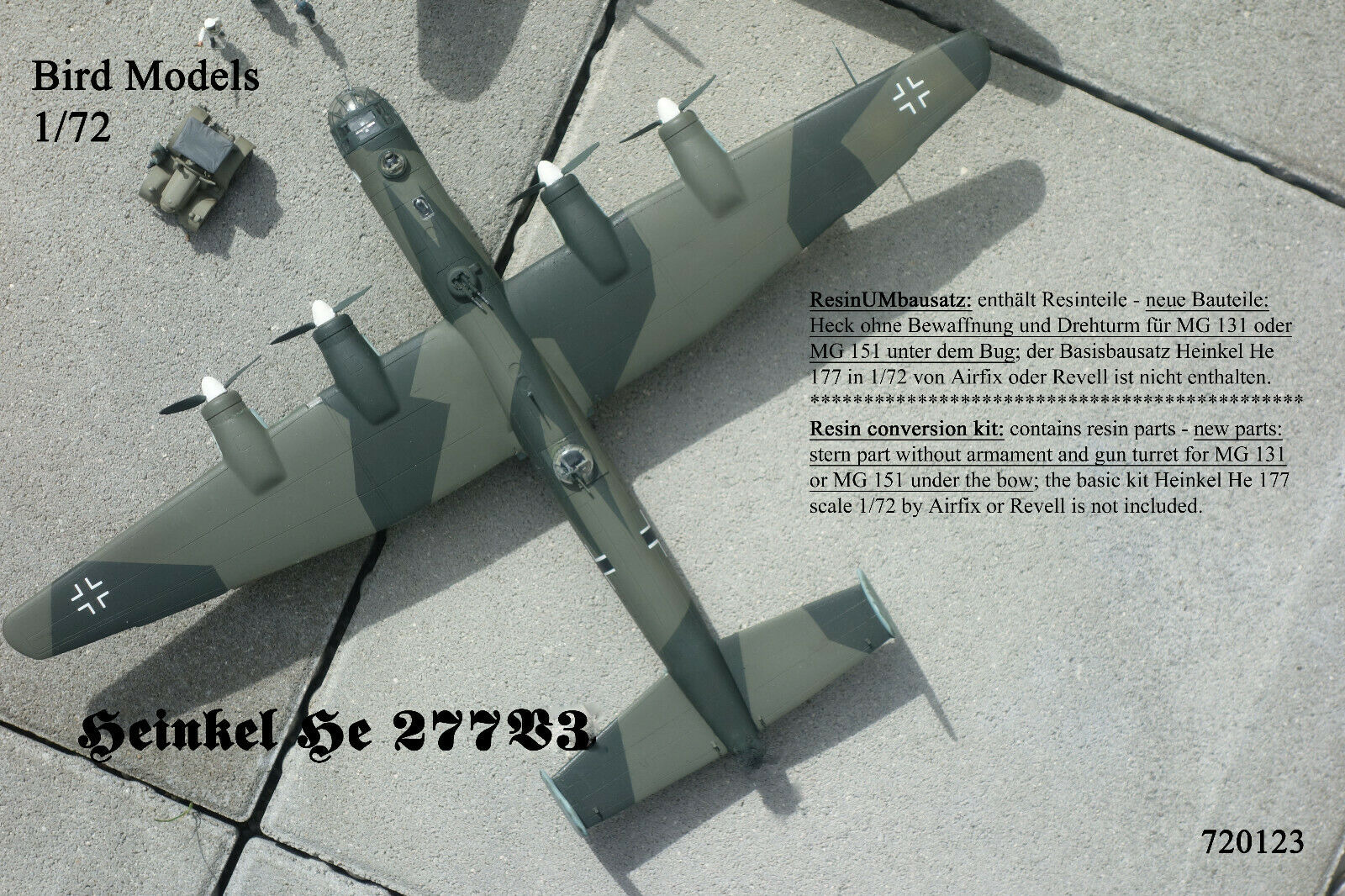 conv. Heinkel He 177 A-1//U2 Zerstörer 1//72 Bird Models ResinUMbausatz